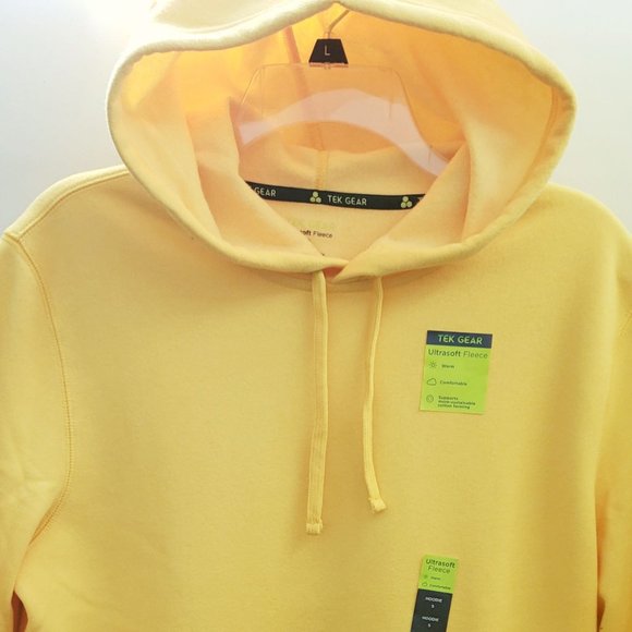 Tek Gear Ultrasoft Fleece Pullover Hoodie, Color - Flame Yellow, Size S, RN#7327 - Picture 11 of 15